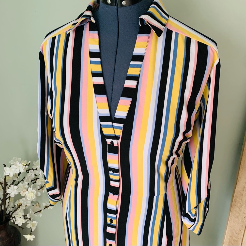 Fashion to Figure Striped Shirt Dress Size 2X